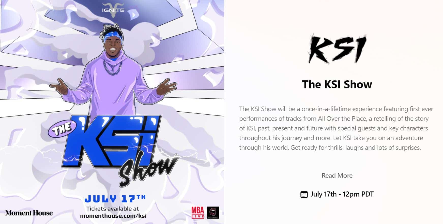 The KSI show website