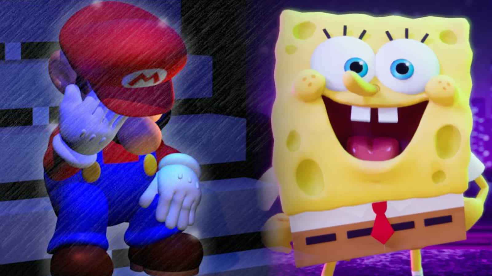 Mario is sad that spongebob and Nickelodeon allstars has been netcode than smash