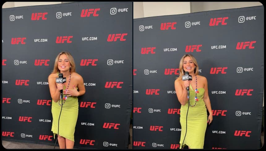 Addison Rae reporting at the UFC