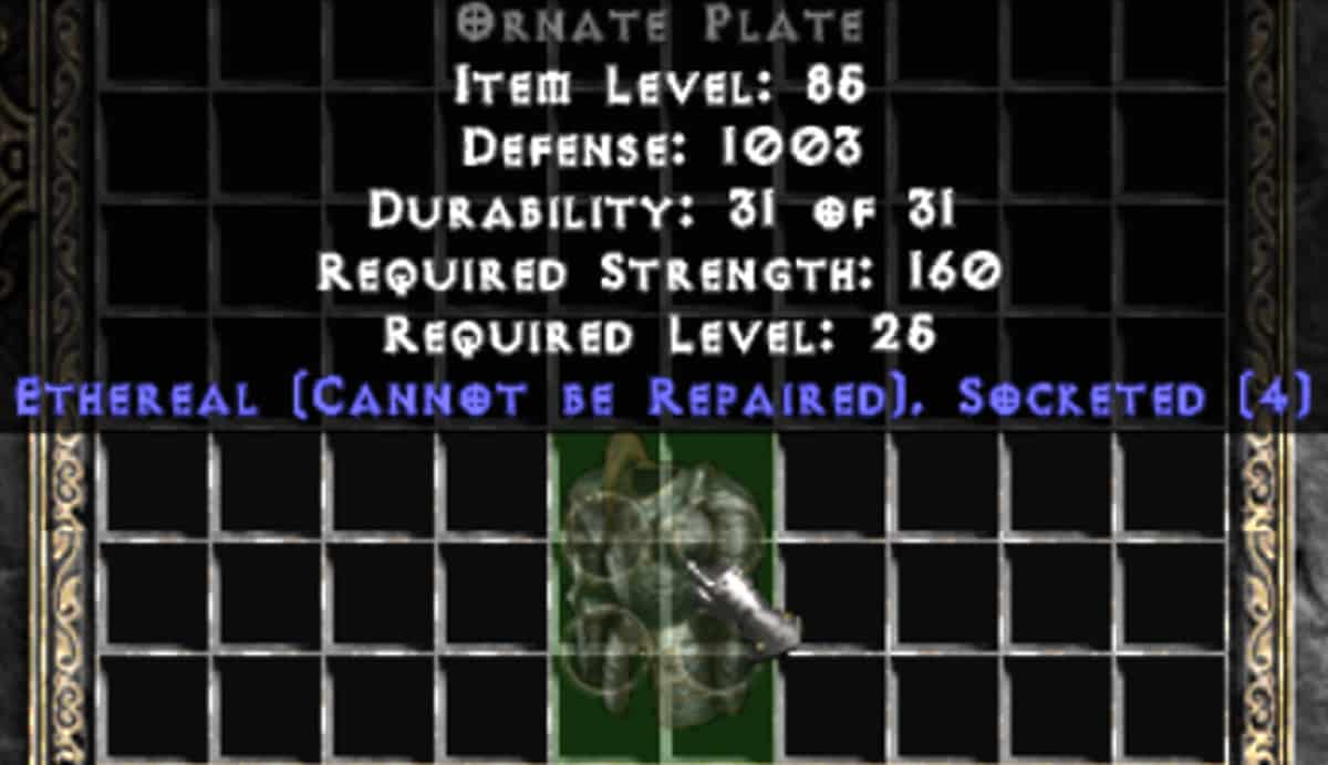 Diablo 2 ethereal item