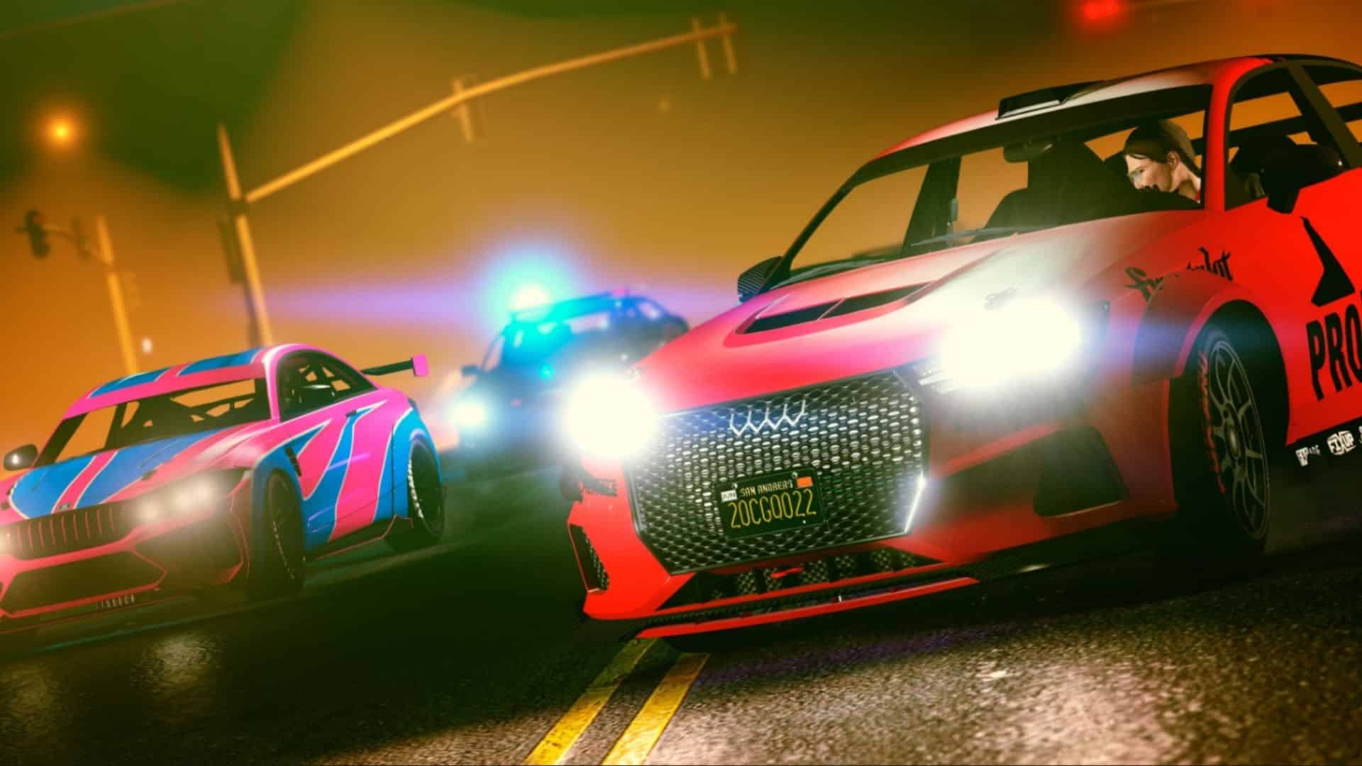 Cars racing in GTA Online