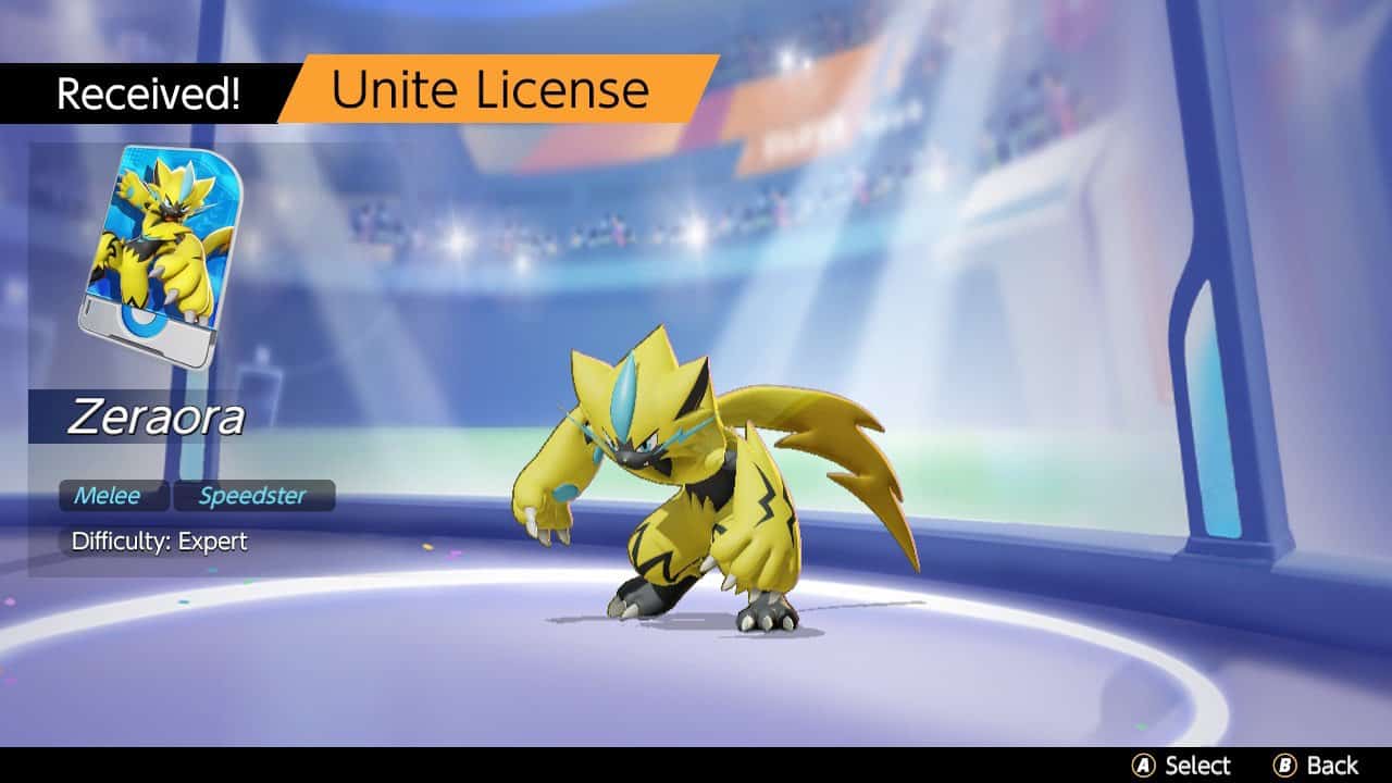 Pokemon Unite Zeraora License