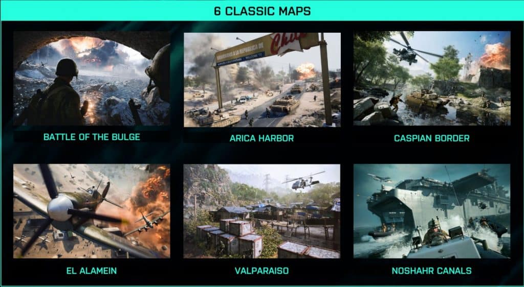 Six Classic Battlefield Maps