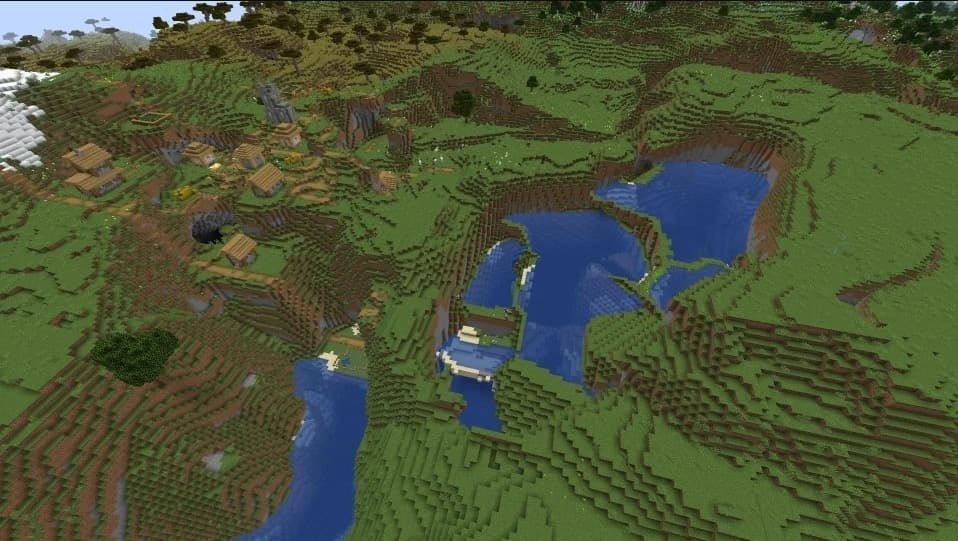Multi-tiered lakes Minecraft world seed  best minecraft seeds 2023