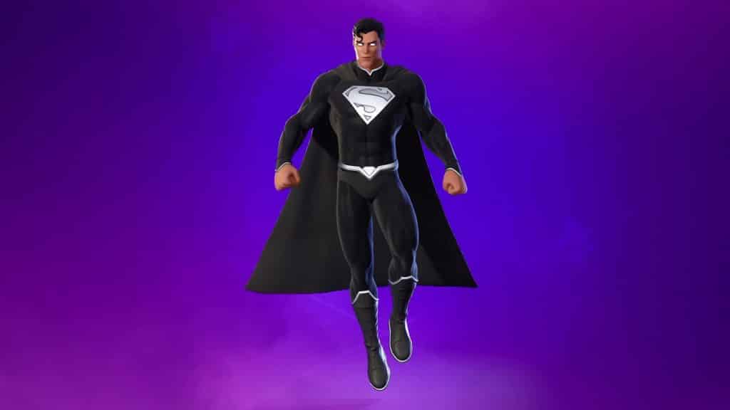 A flying superhero dressed in black.