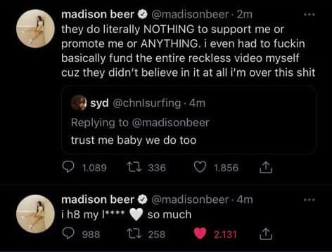 Madison Beer label tweets