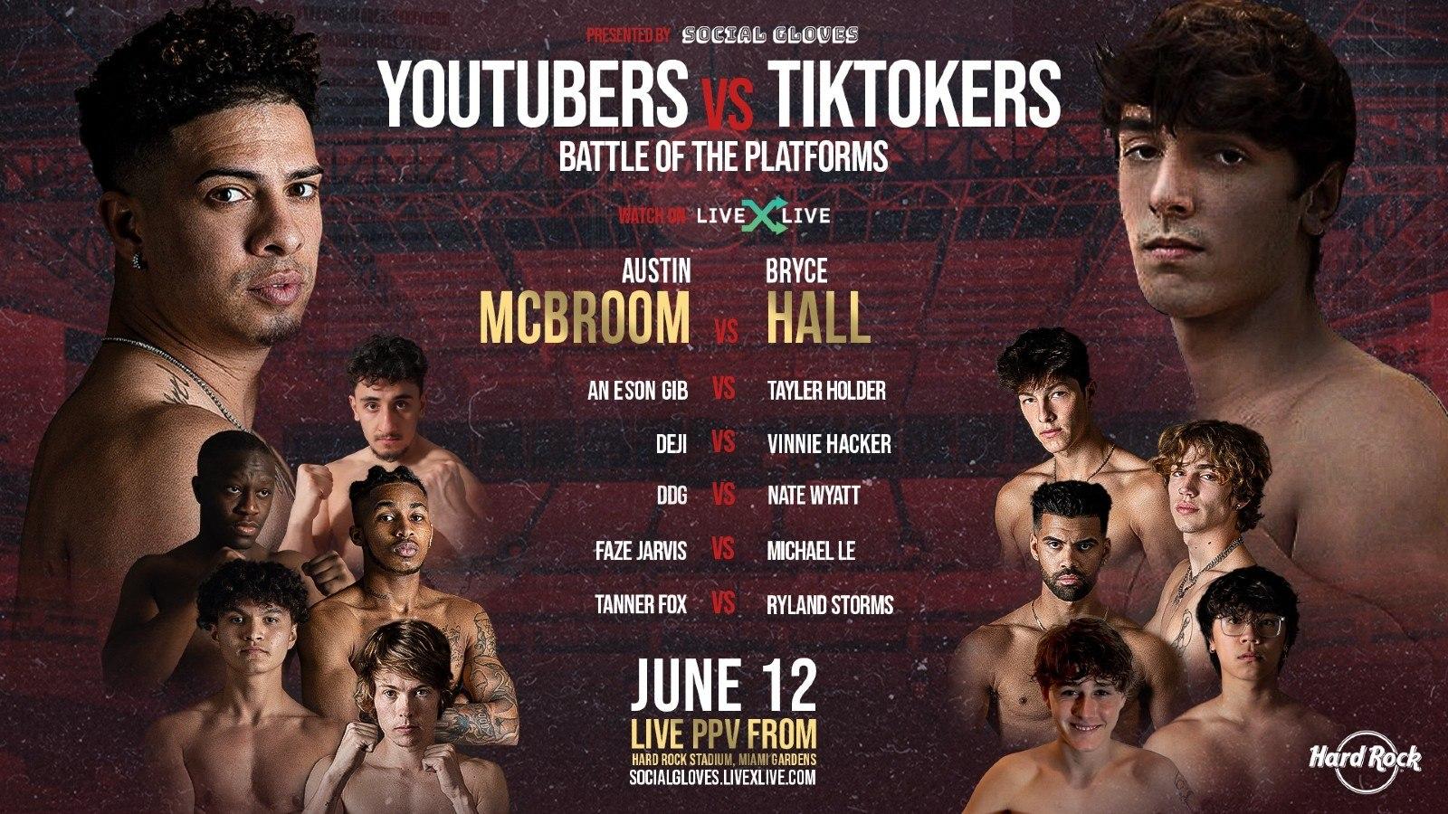 YouTubers vs TikTokers fight poster