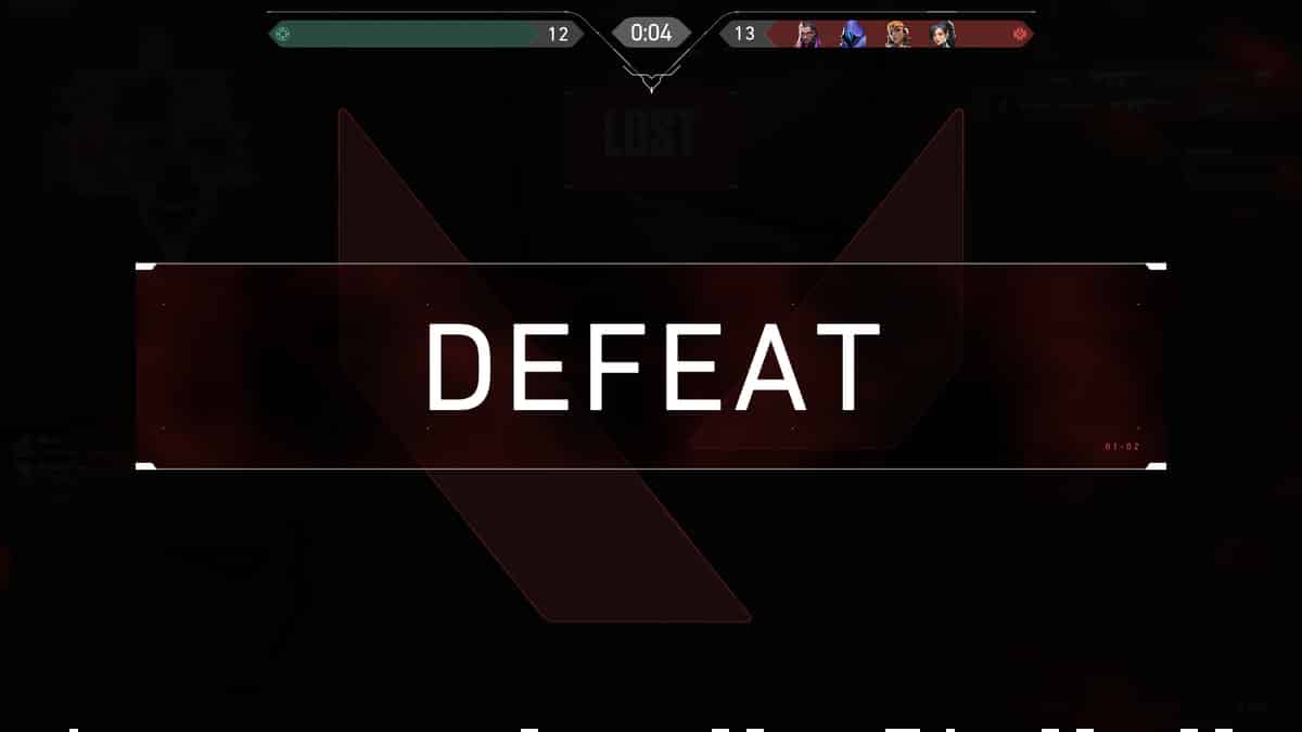 Valorant defeat screen