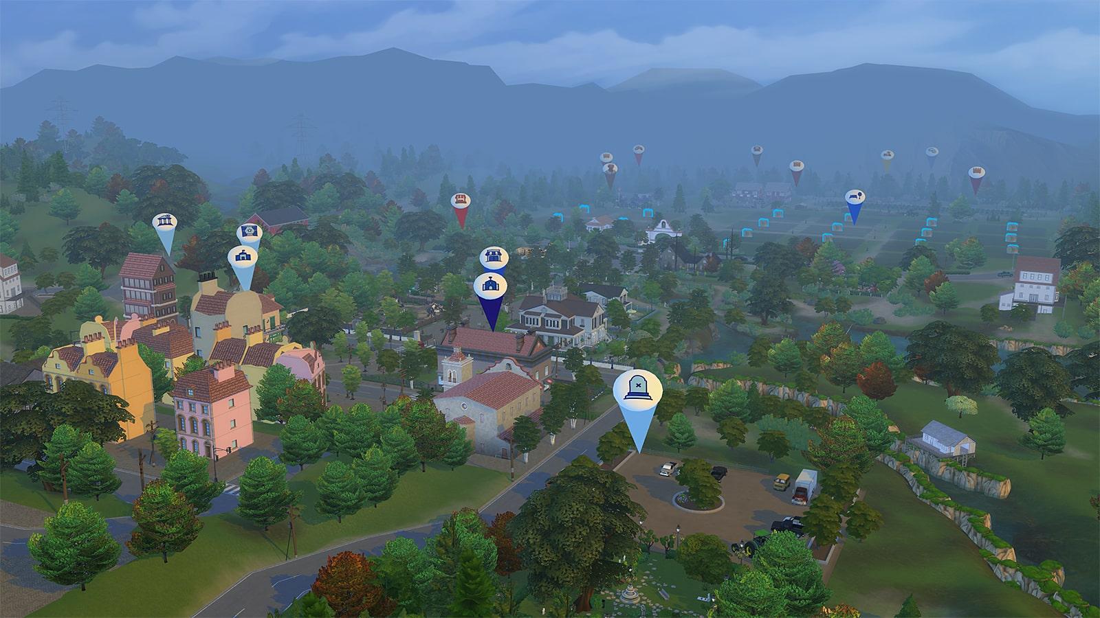 The world view of the Farmland mod in Sims 4
