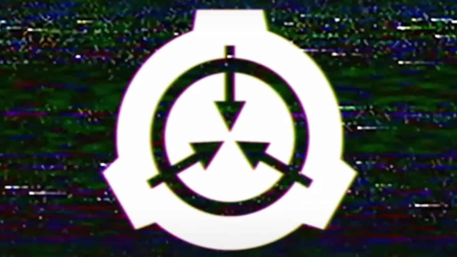 SCP Realised logo on a glitch background