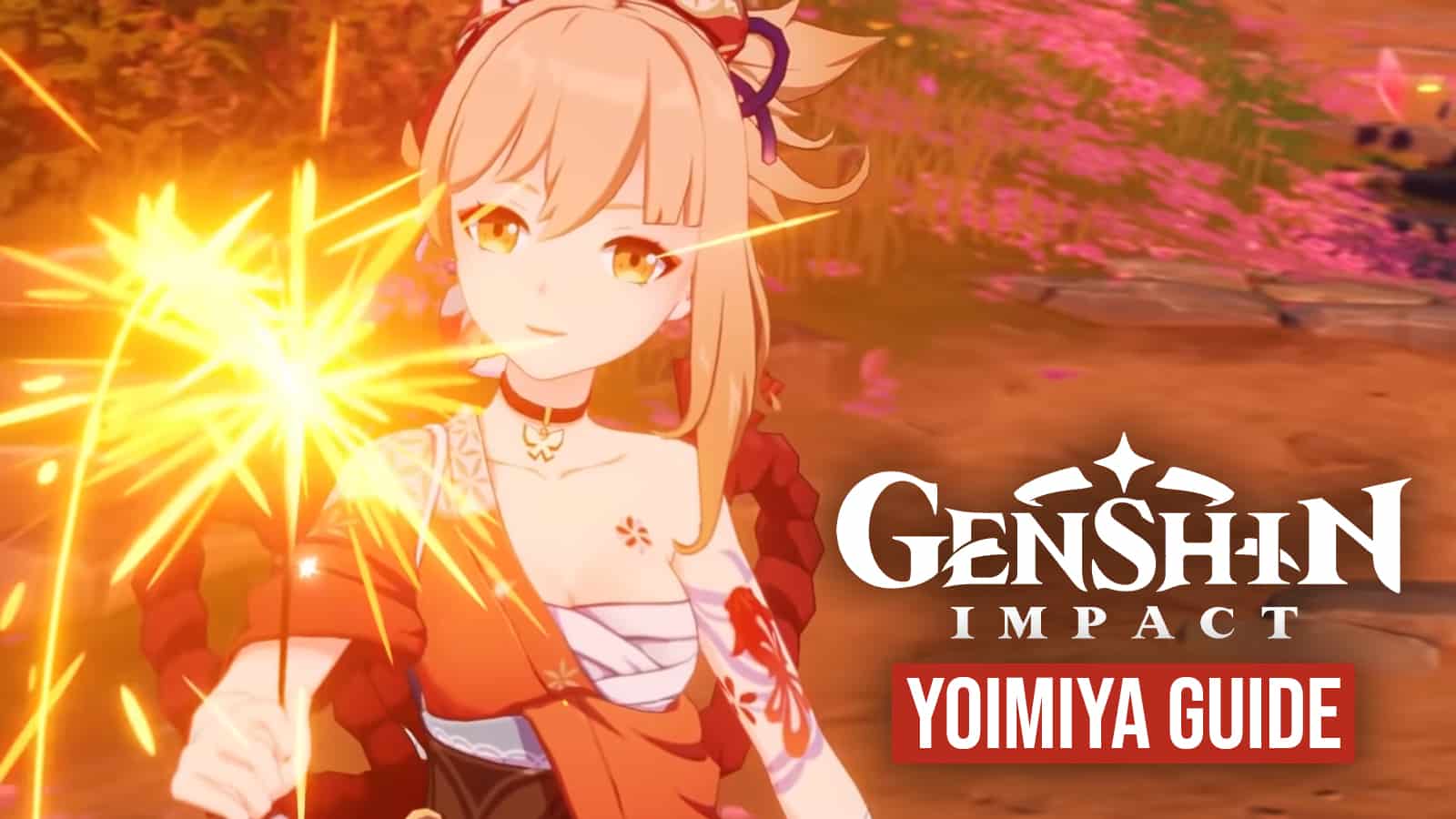 Yoimiya waving sparkler in Genshin Impact