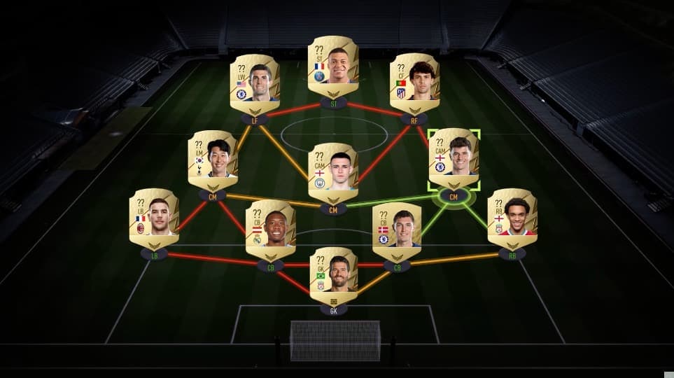 fifa 22 ultimate team squad menu
