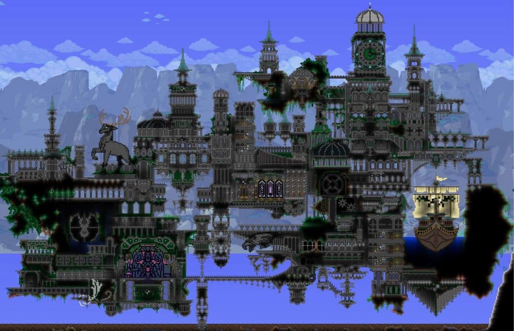 An image of a castle in Terraria
