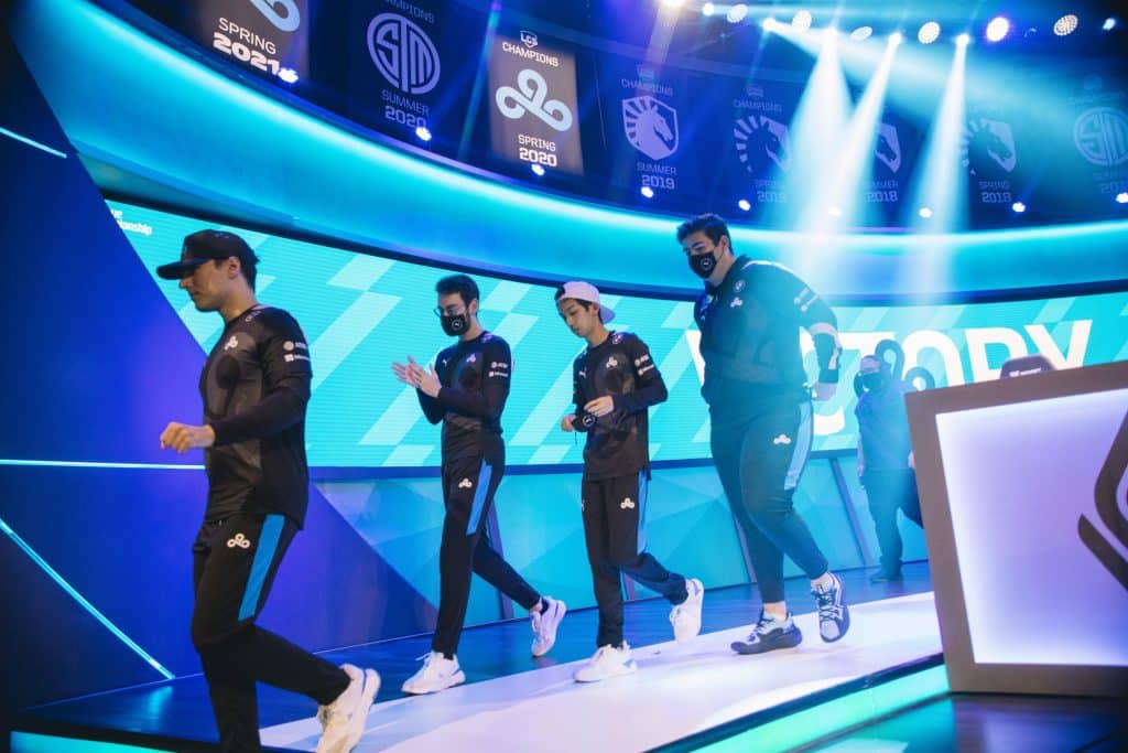 Cloud9 walking off stage LCS Summer 2021