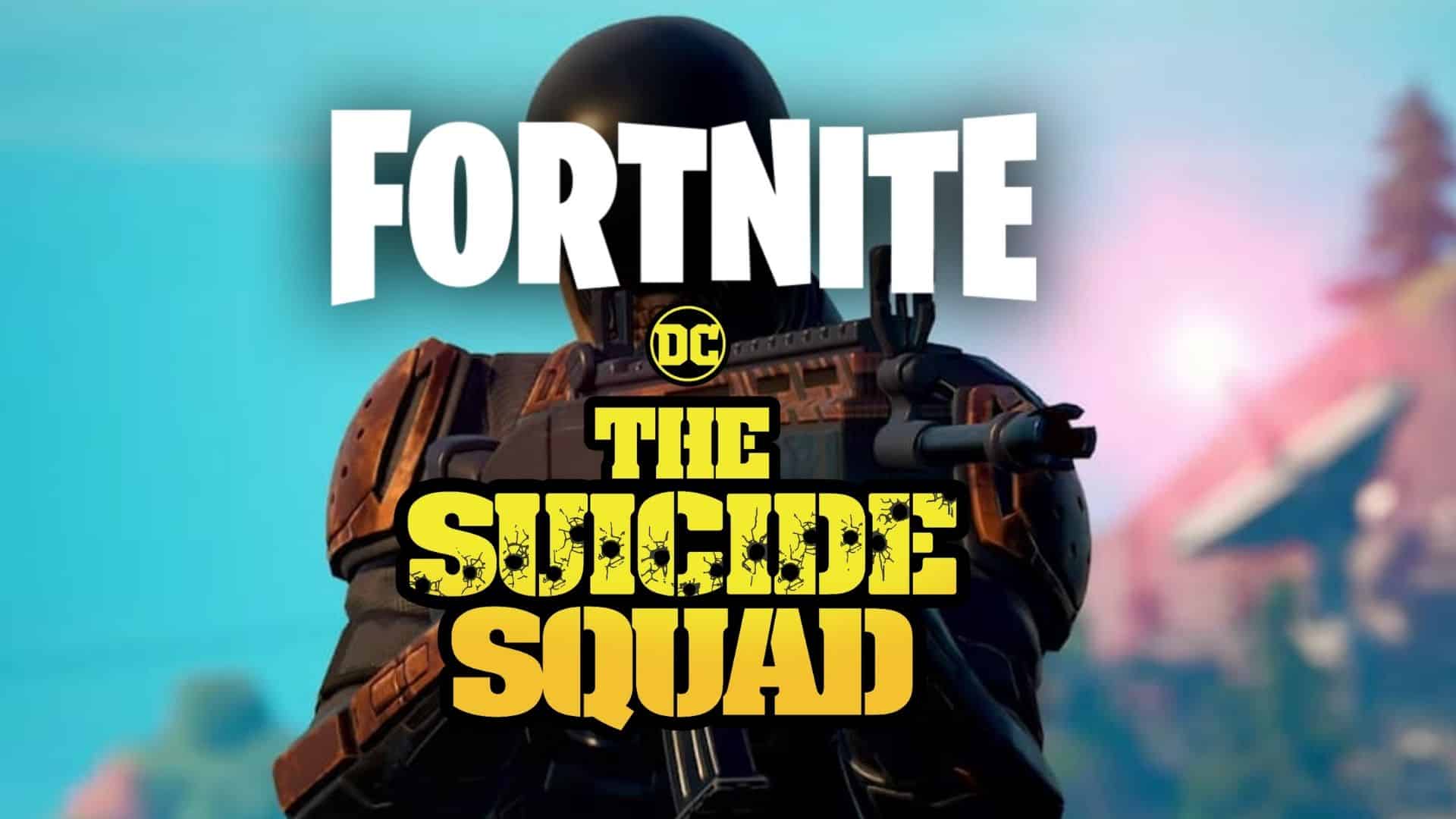 Bloodsport in Fortnite with Suicide Squad logo