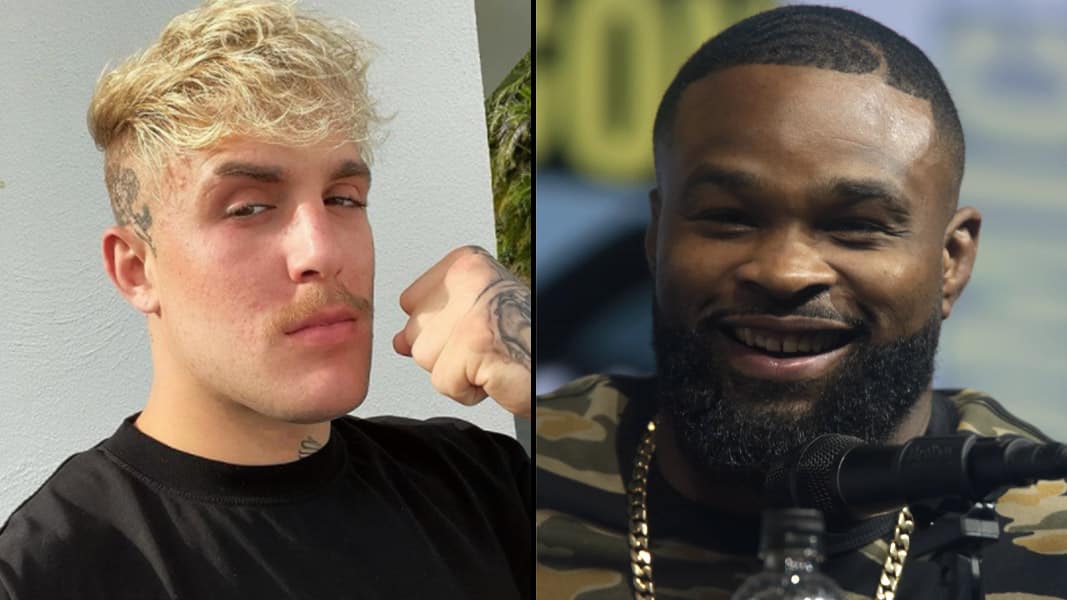 Jake Paul and Tyron Woodley side-by-side