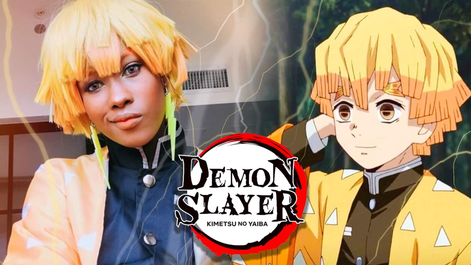 Demon Slayer cosplayer masters Thunder Breathing as Zenitsu Agatsuma