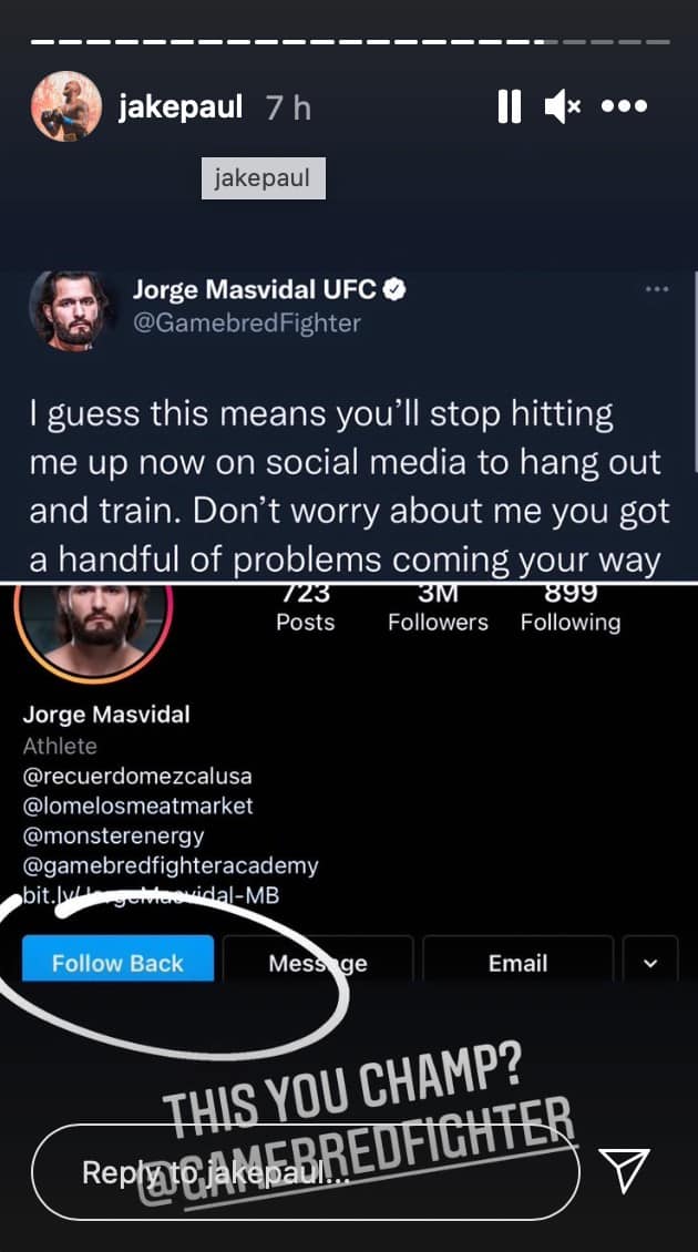 Jake Paul responds to Jorge Masvidal