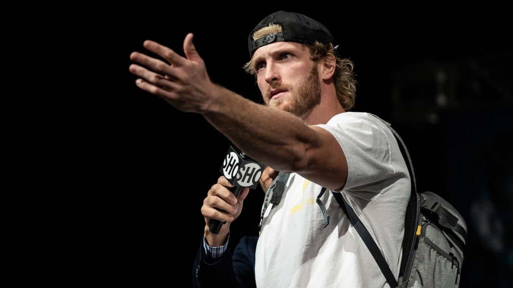 Logan Paul calls out hater at Jake Paul vs. Tyron Woodley weigh-in: “Get on stage!”