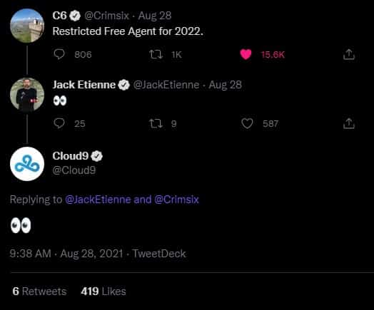 Cloud 9 tease Crimsix