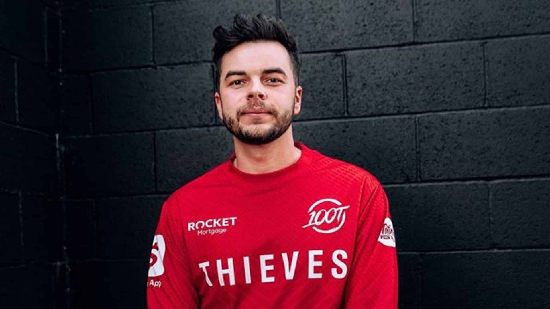 Nadeshot in red 100 Thieves jersey