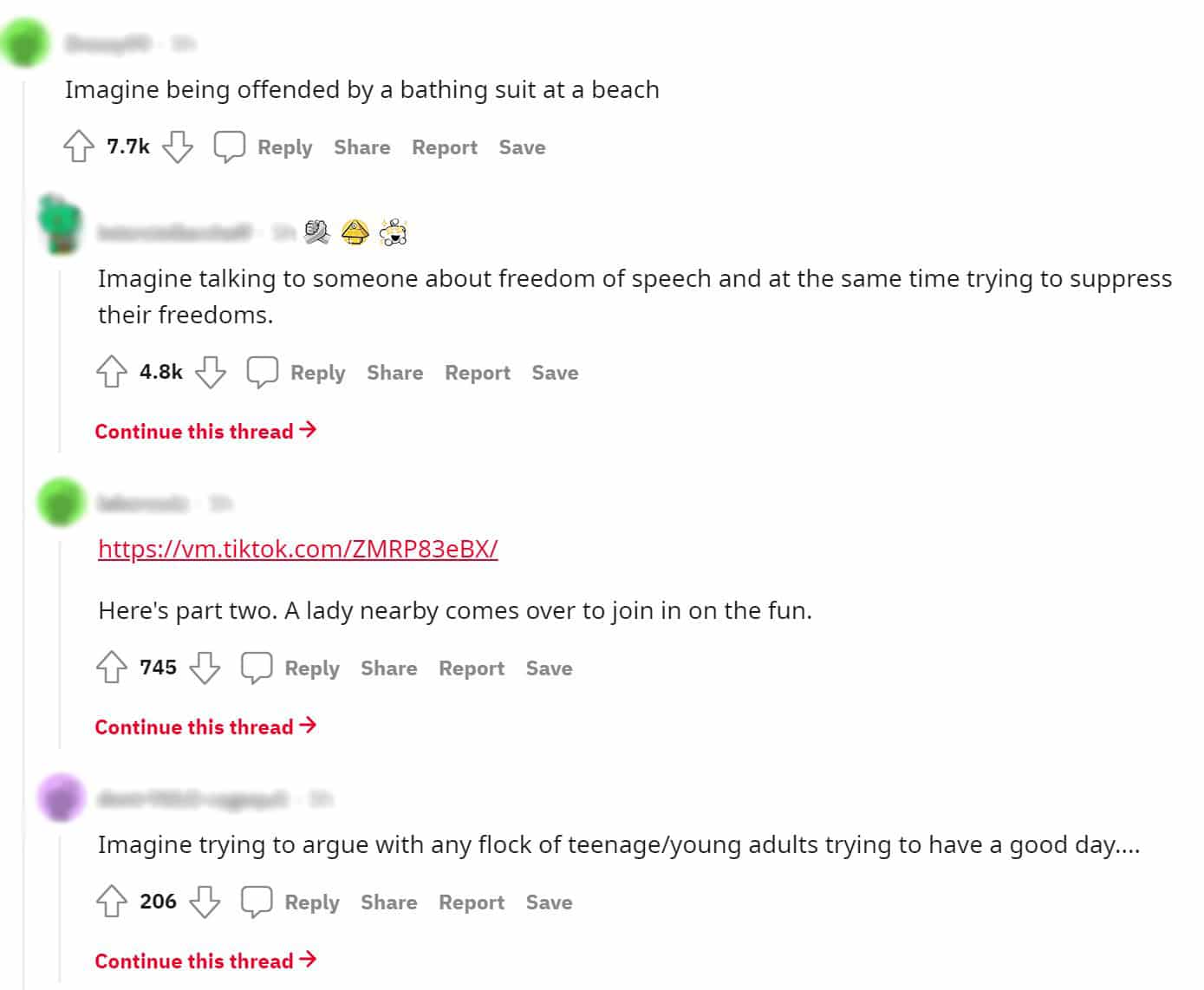 reddit comments beach tiktok