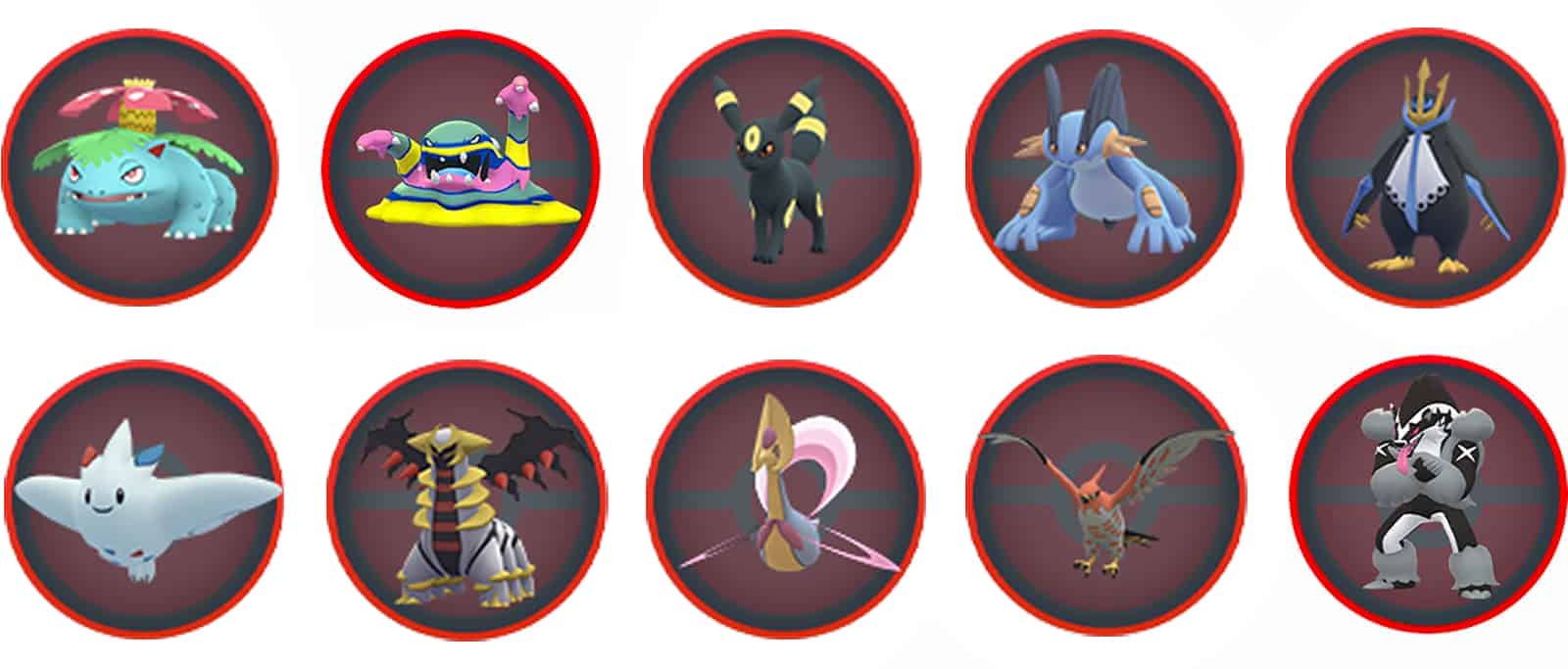 Images of the banned Pokemon in the Ultra League Remix