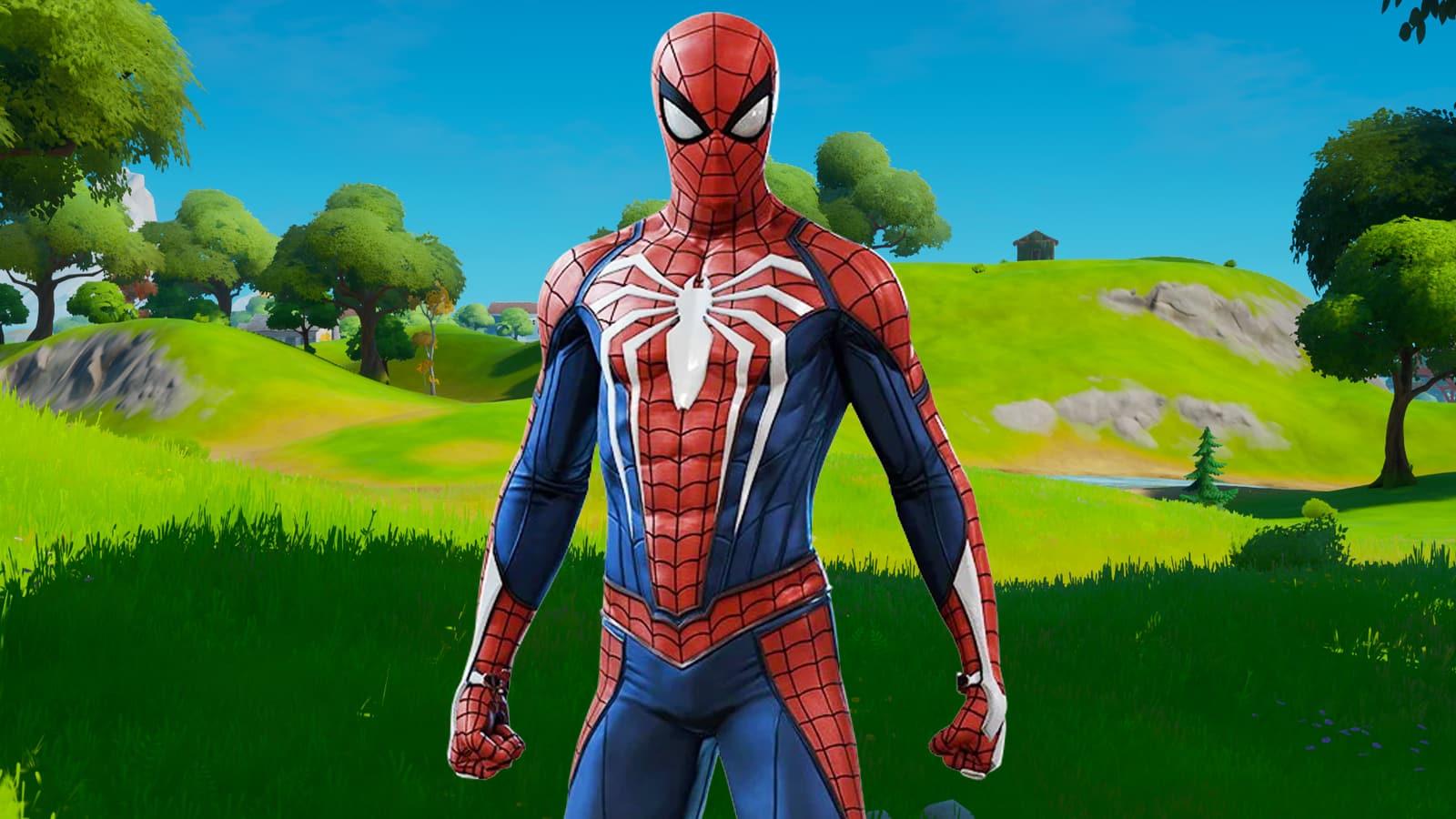 Spider-man on the Fortnite map