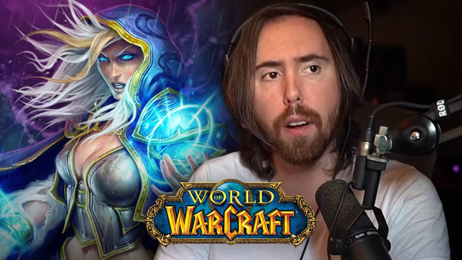 Asmongold slams WoW developers Blizzard while sitting next to Jaina Proudmoore.