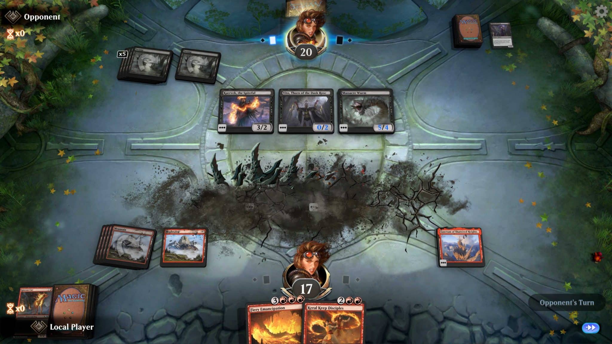 An image of gameplay in Magic The Gathering Arena