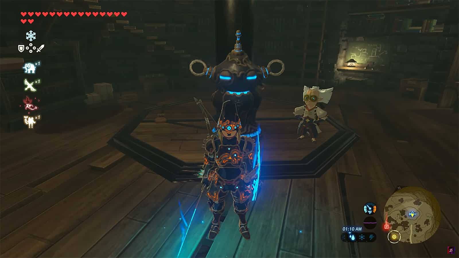A screenshot of the Ancient Armor, one of the best in BOTW