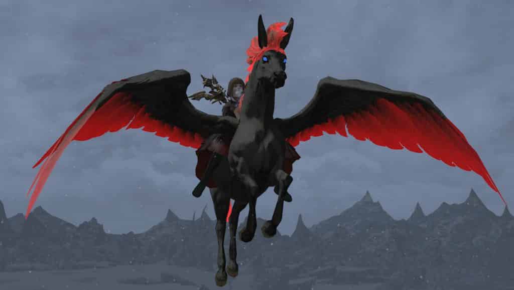 FFXIV Night Pegasus mount flying