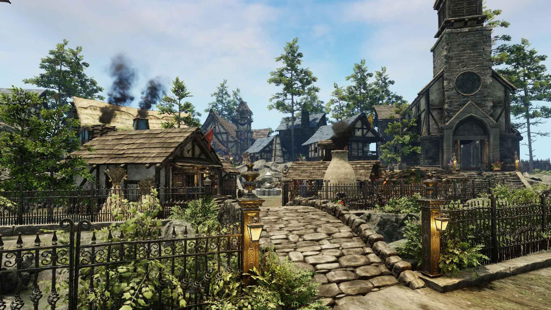 A screenshot of a settlement in New World