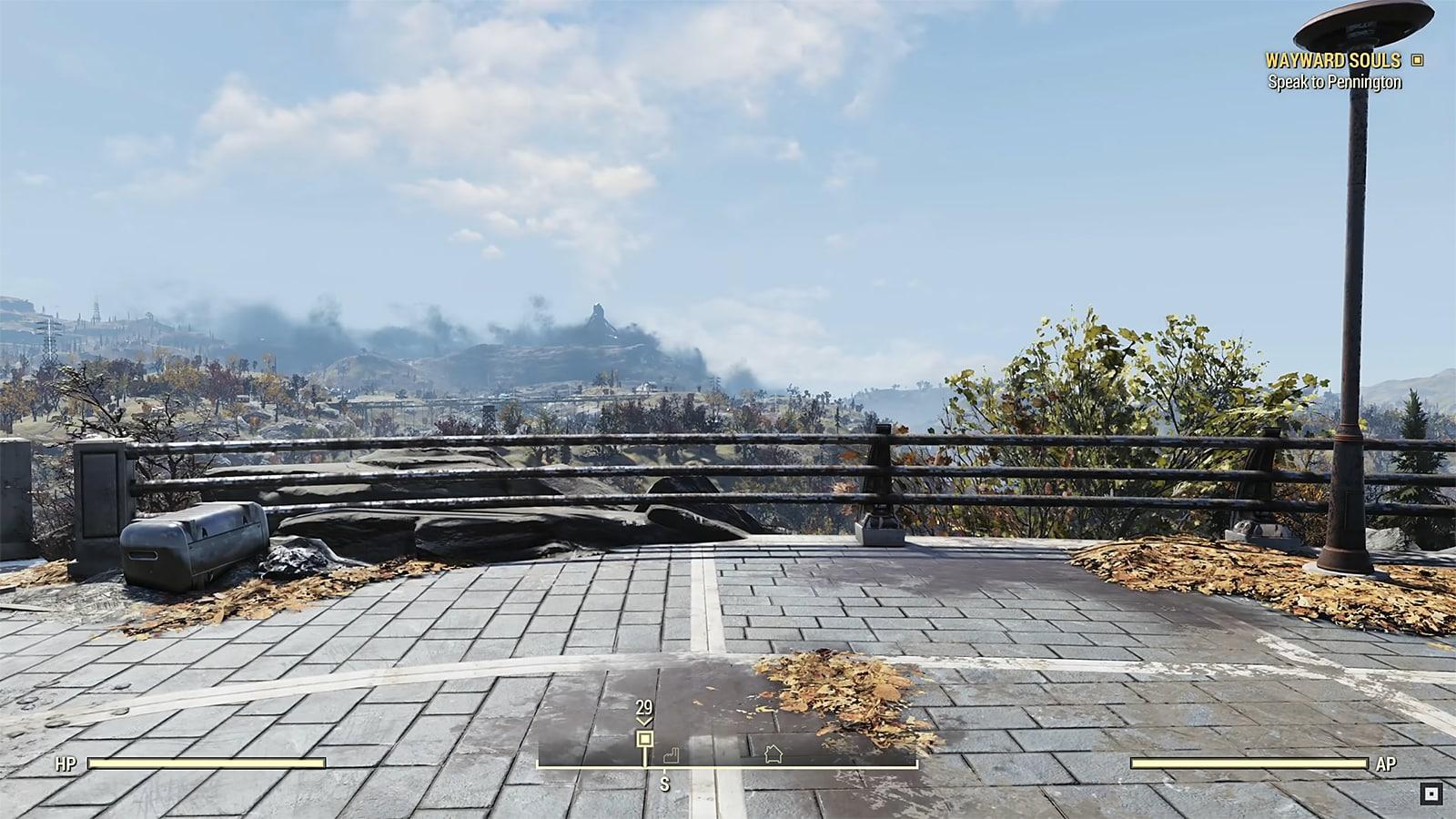 A view outside of Vault 76 in Fallout 76
