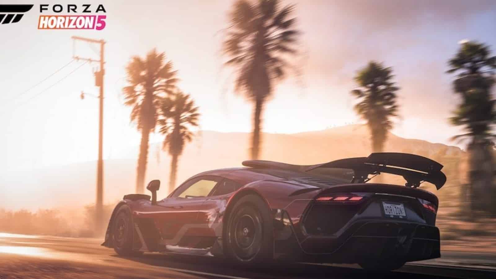 Forza Horizon 5 screenshot showing a car driving