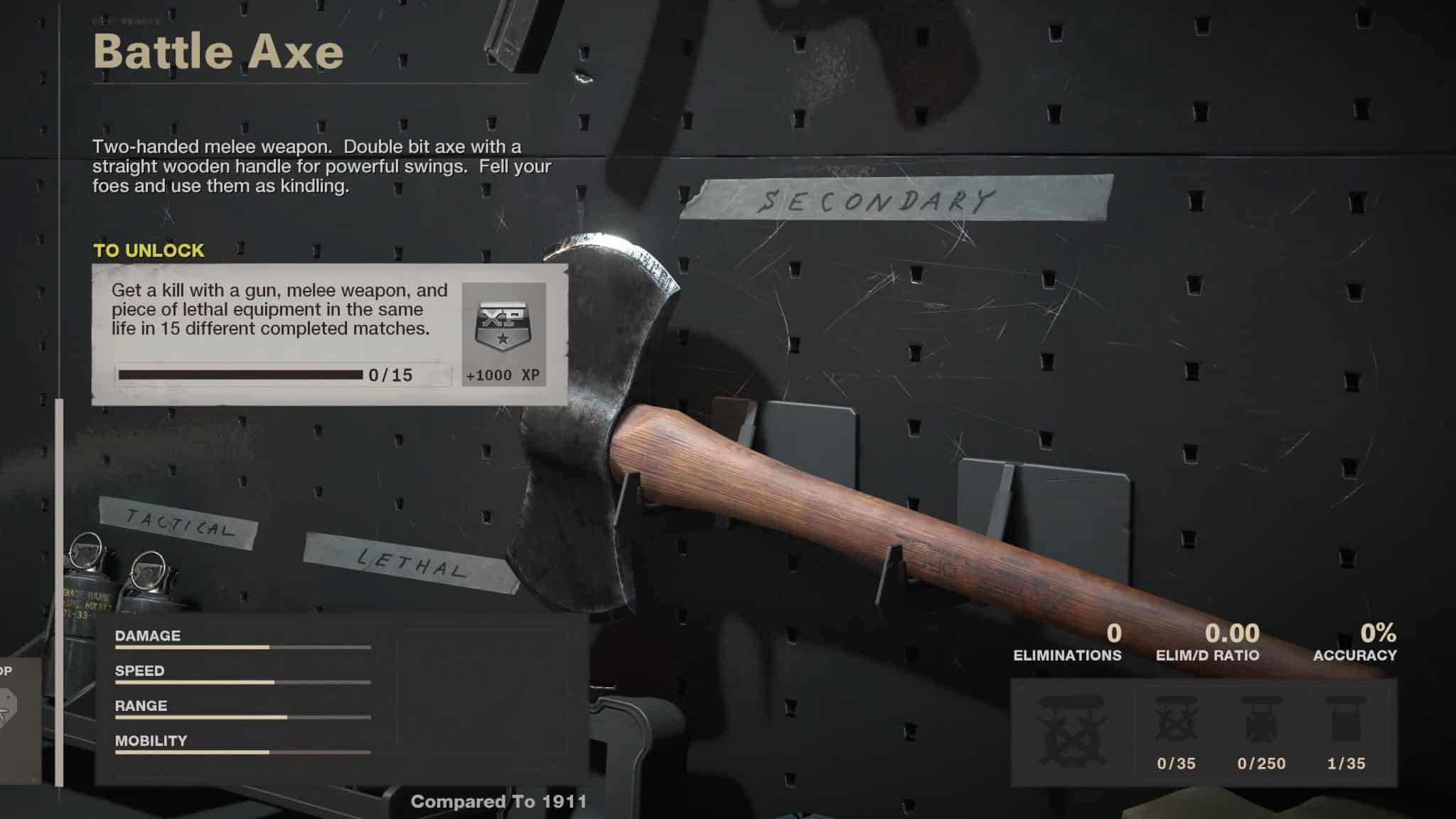 Battle Axe in the Black Ops Cold War menus.