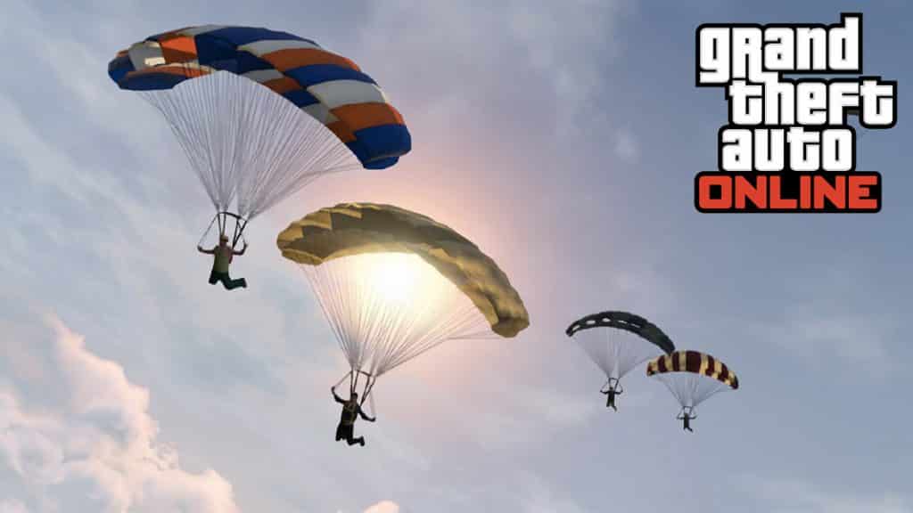GTA online players parachuting