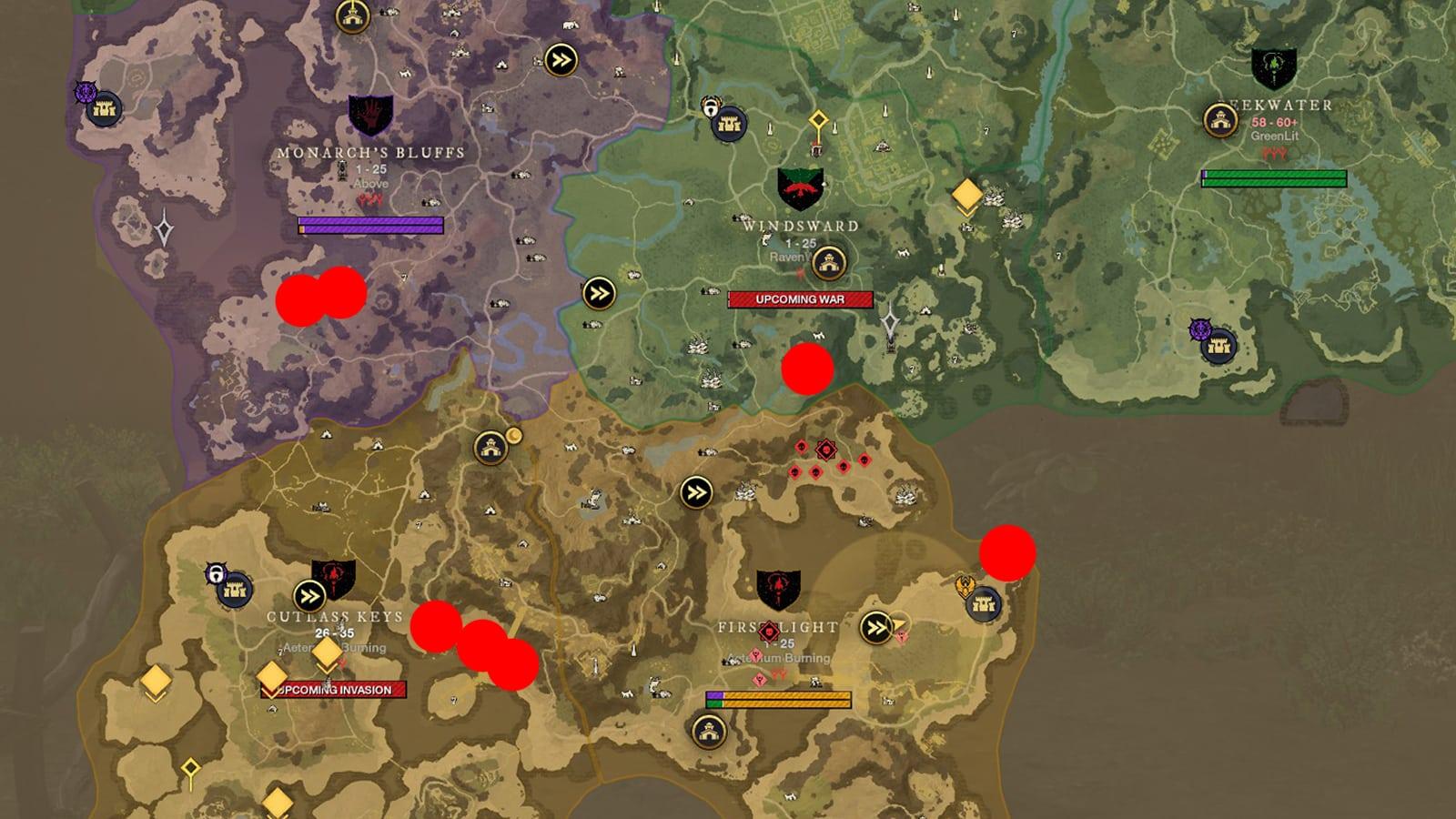 new world lodestone locations on the map
