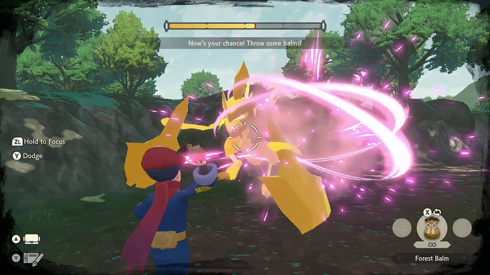 Pokemon Legends Arceus Throwing Bahms screenshot