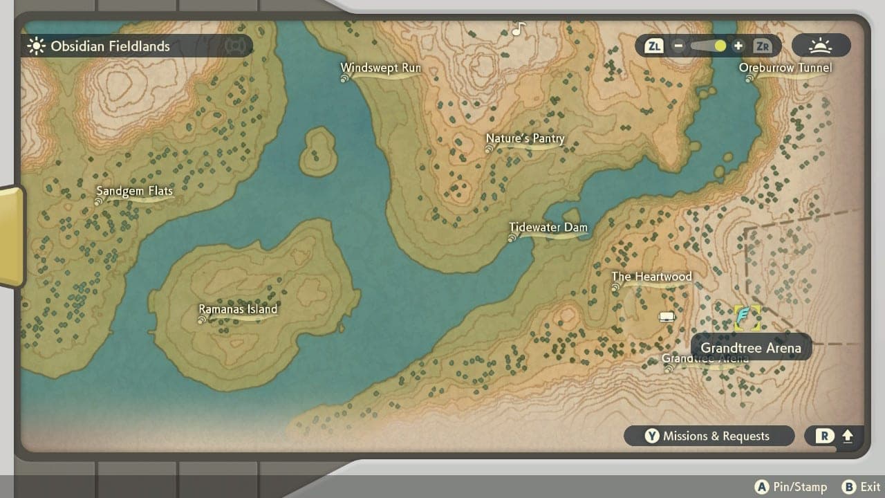 Pokemon Legends Arceus Frenzied Noble Kleavor map location screenshot.