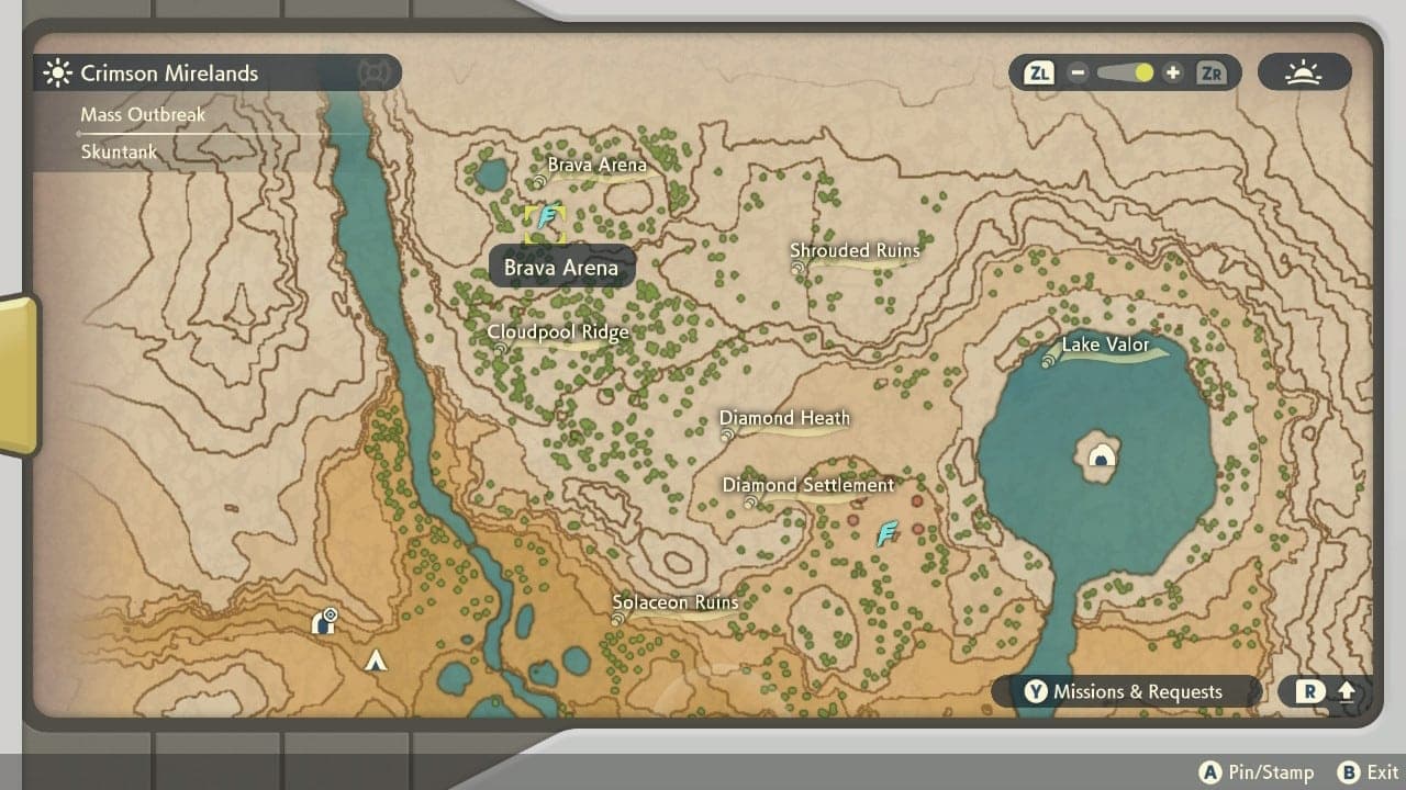 Pokemon Legends Arceus Frenzied Noble Lilligant map location screenshot.