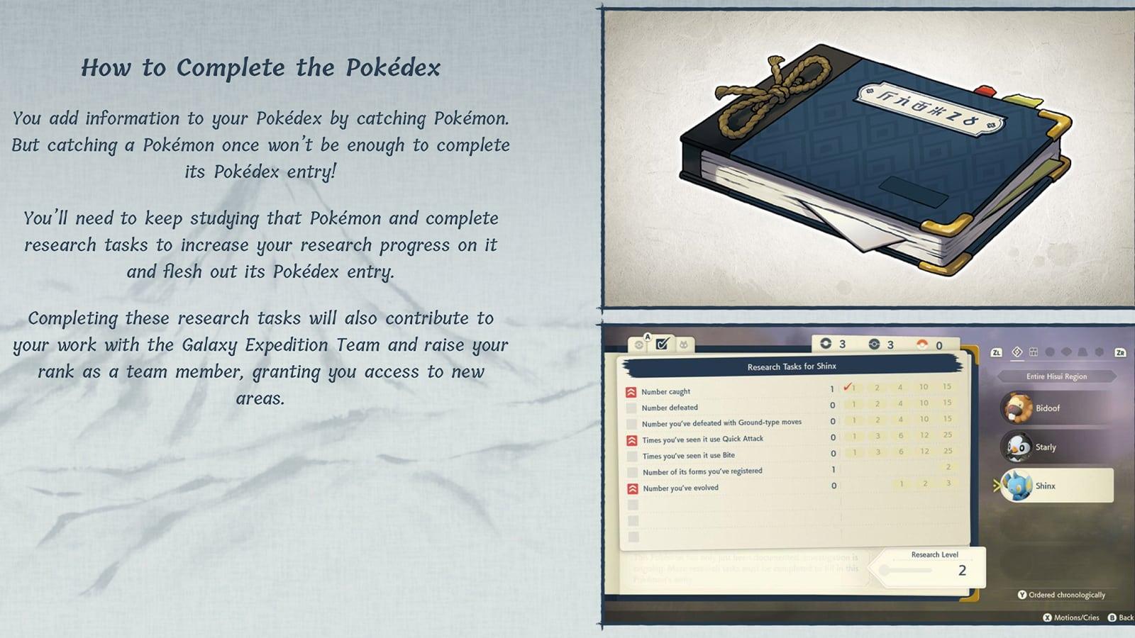 Pokemon Legends Arceus Pokedex website