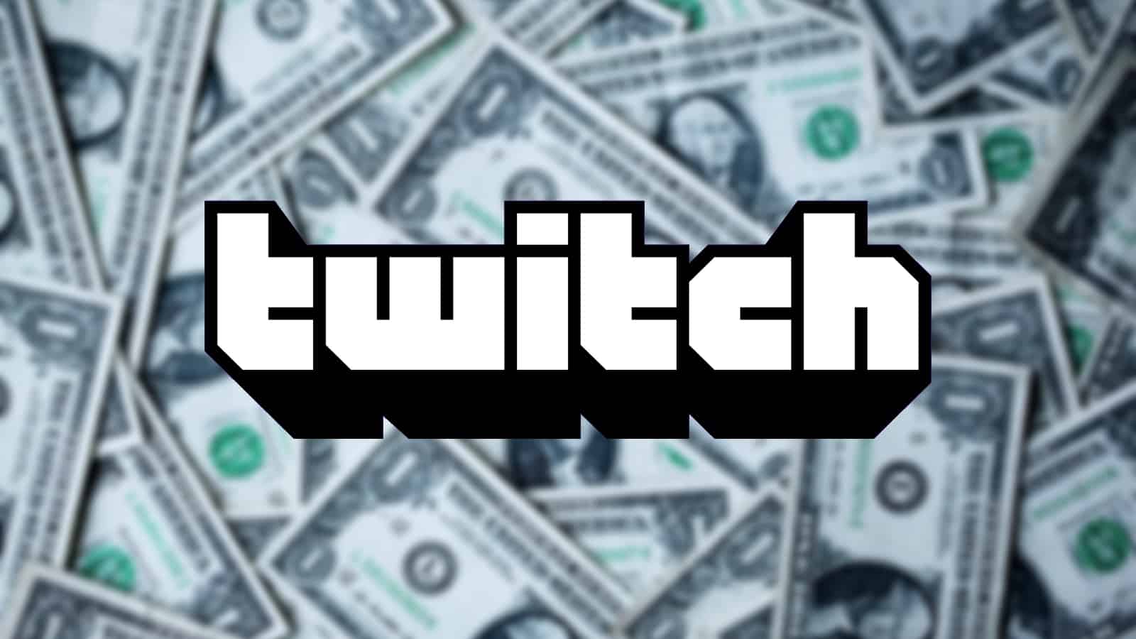 twitch logo on money in background