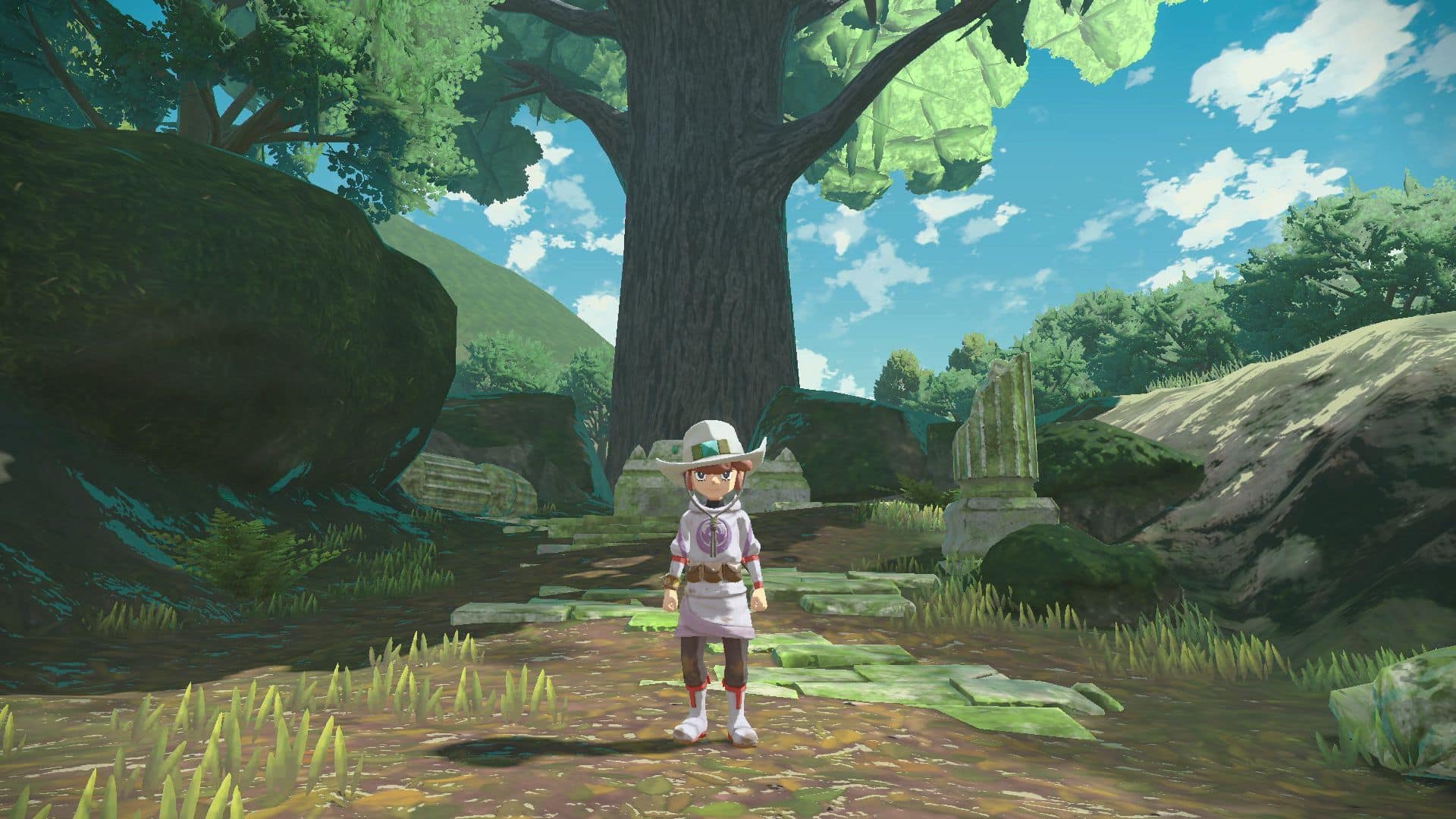 Pokemon Legends Arceus Warden Lian standing in front of tree screenshot