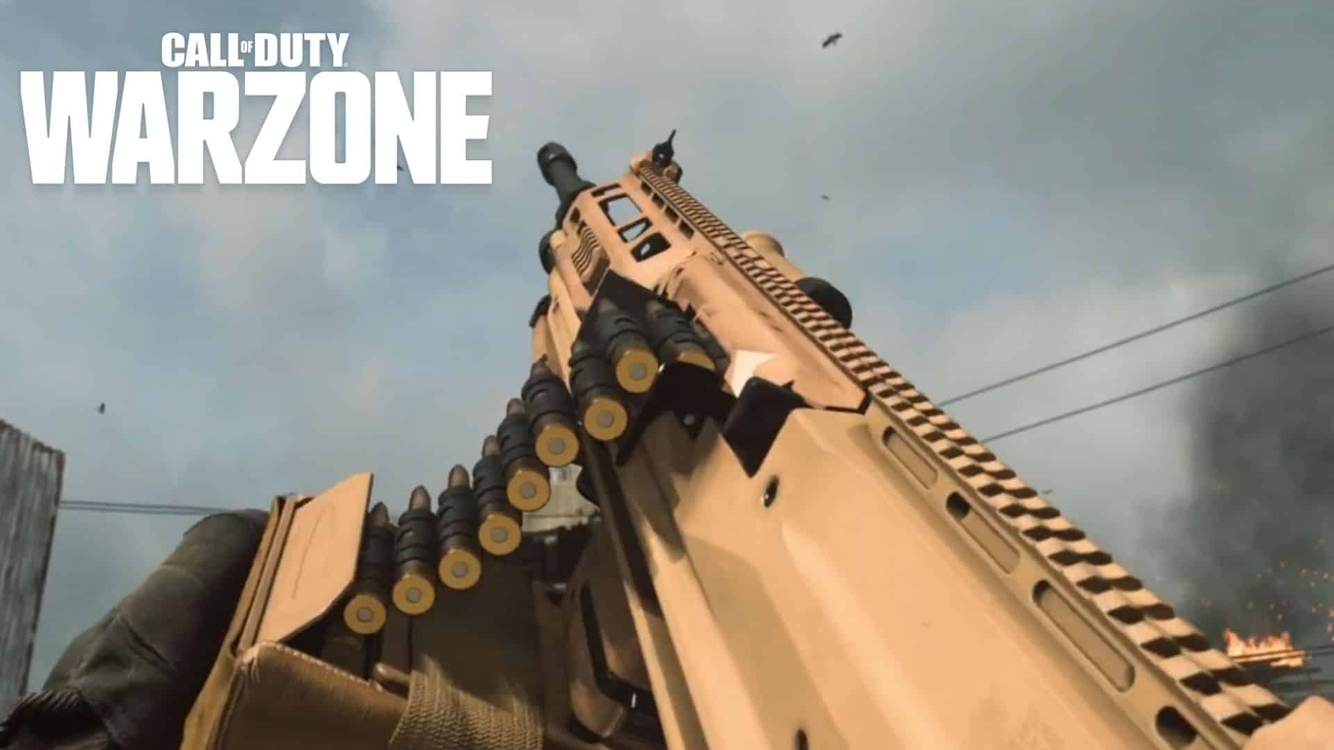 RAAL LMG pointing to the sky in Warzone