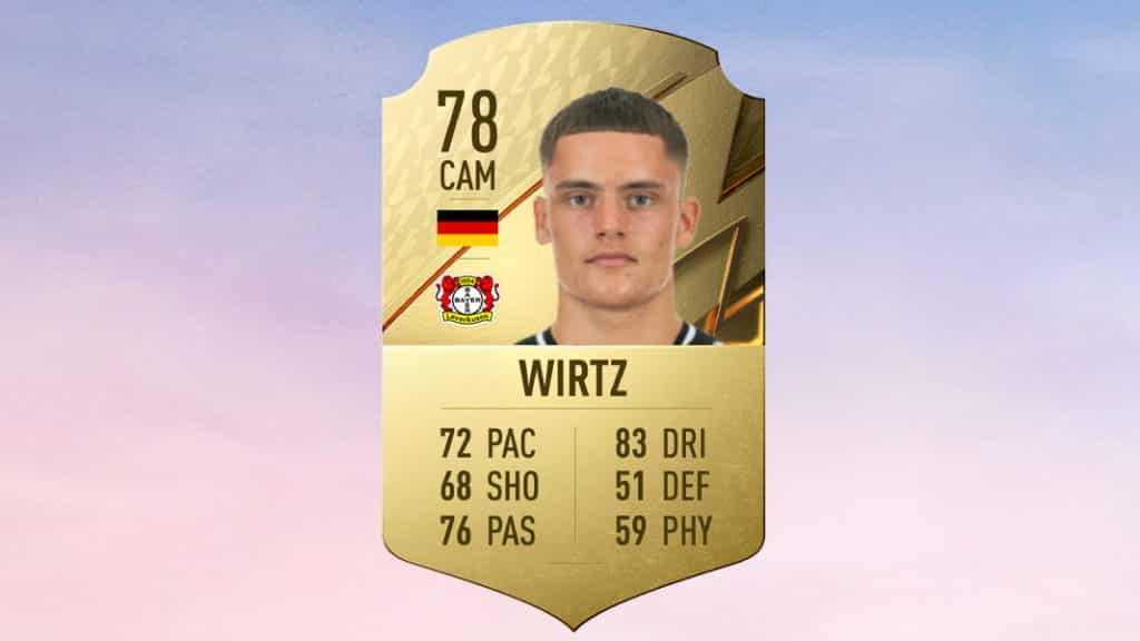 Florian Wirtz' card in FIFA 22