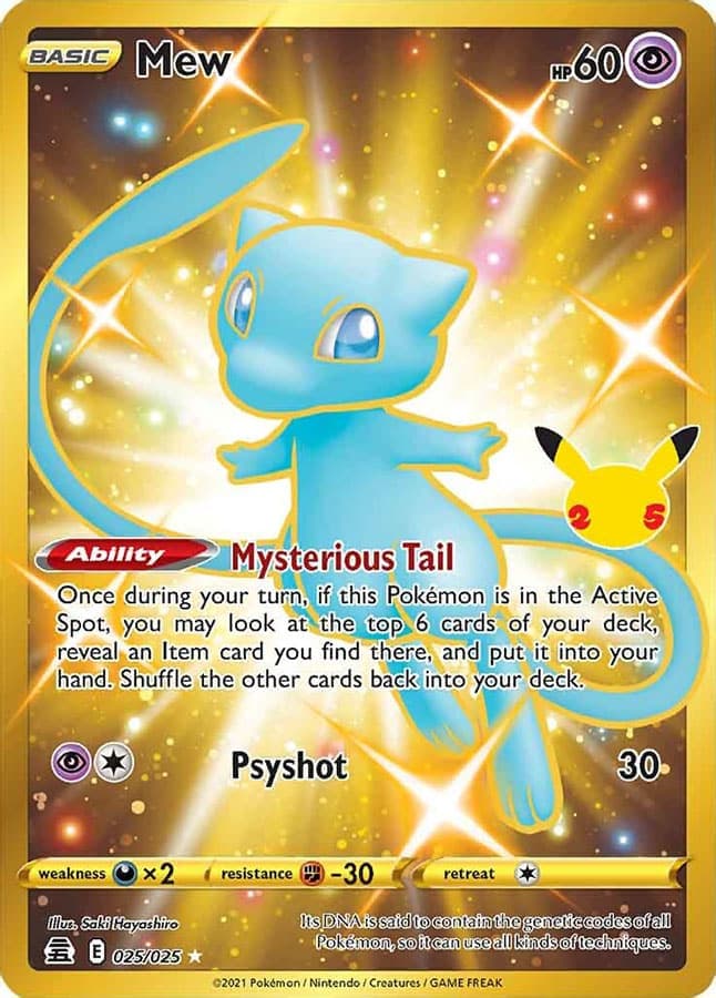 Pokemon Celebrations Shiny Mew Gold Card