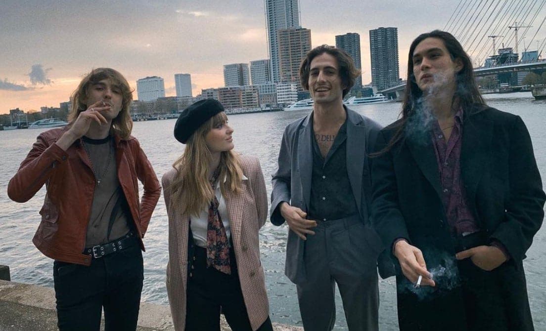 Maneskin posing for an Instagram picture