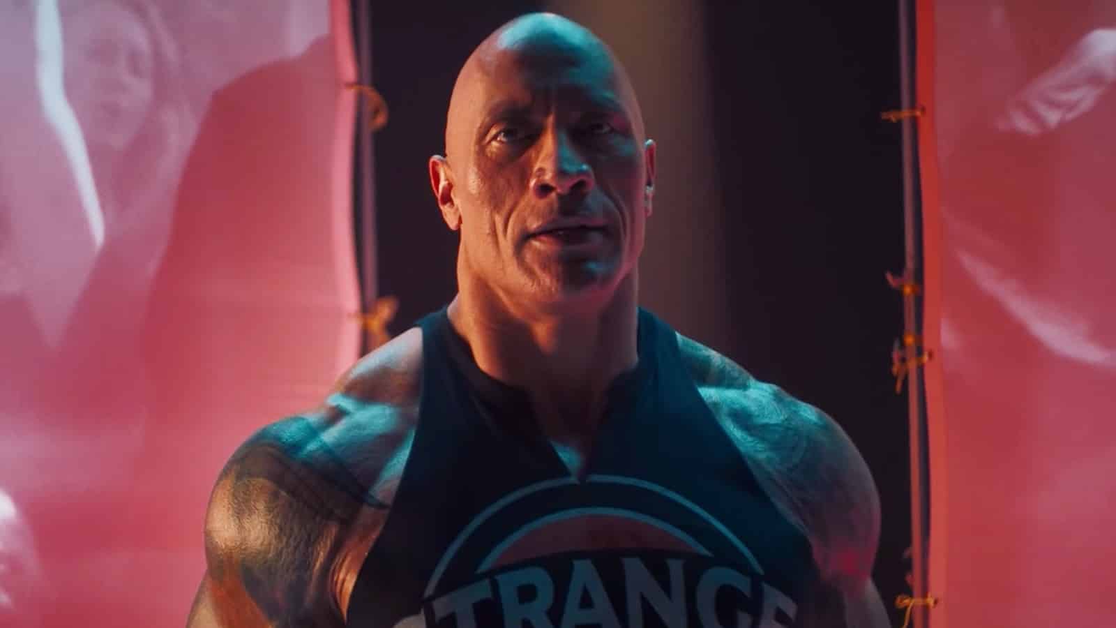 Dwayne Johnson performing in a music video