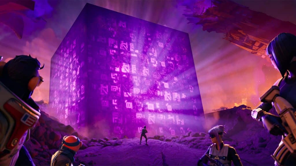 A giant Cube in Fortnite Season 8